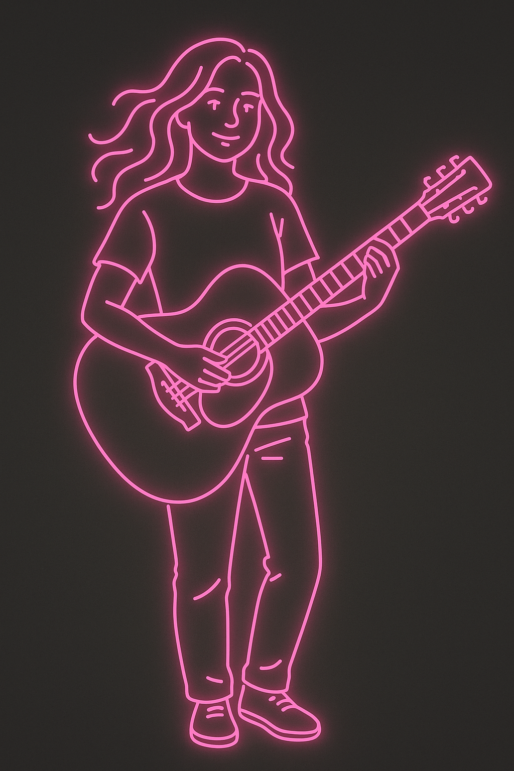 Neon Guitar Girl